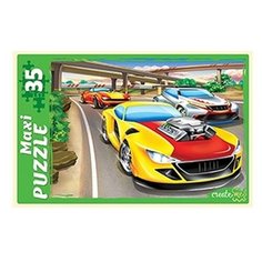 Пазл Рыжий кот Maxi Гоночные машины (П35-0653), 35 дет.