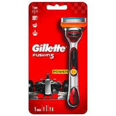 Бритвенный станок Gillette Fusion5 Power ,серый/красный, сменные кассеты 1 шт.
