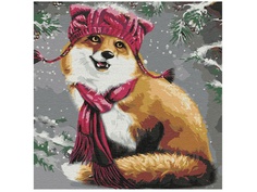 Картина по номерам Котеин Забавный лисенок 30x30cm KHM0046