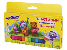 Набор для лепки Юнландия Пластилин Юнландик-музыкант 16 цветов 320g 105030