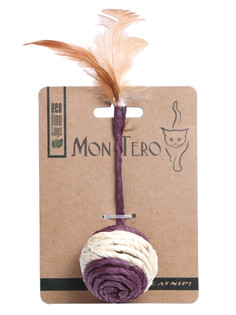 Игрушка для кошек Mon Tero Эко мячик с пером 60304