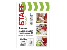 Бумага STAFF Everyday 65g/m2 A4 100 листов 111849 - самоклеящаяся этикетка