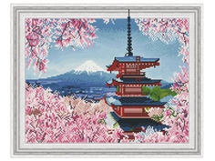 Набор для творчества Molly Картина 3D мозаика с нанесенной рамкой Японская пагода 40x50cm KM0779
