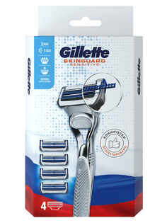Бритва Gillette Skinguard Sensitive + 4 кассеты