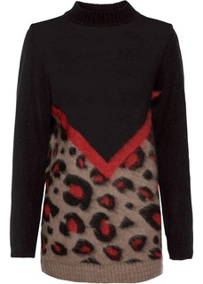 Пуловер с леопардовым рисунком Bonprix