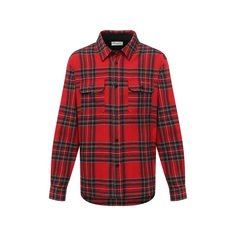 Рубашка из хлопка и шерсти Saint Laurent
