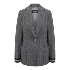 Жакет из шерсти и хлопка Giorgio Armani