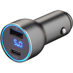 Автомобильное зарядное устройство Deppa USB A + USB-C 11294 графит