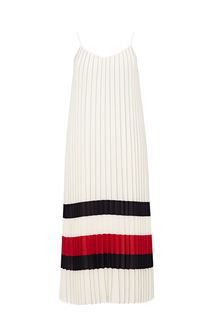 Плиссированное платье бежевого цвета на бретелях Tommy Hilfiger