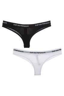 Комплект из двух хлопковых трусов-бразилиана Emporio Armani