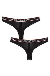 Комплект из двух хлопковых трусов-бразилиана Emporio Armani