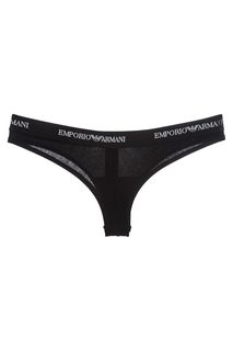 Черные хлопковые трусы-бразилиана Emporio Armani