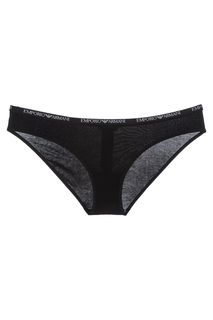 Черные хлопковые трусы-слипы Emporio Armani