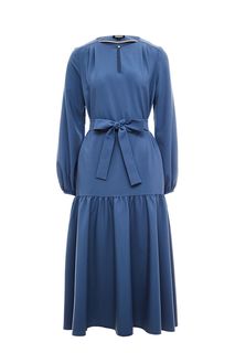 Платье синего цвета с расклешенной юбкой Parole by Victoria Andreyanova