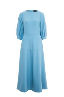 Синее платье средней длины с расклешенной юбкой Parole by Victoria Andreyanova