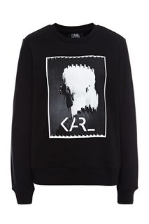 Хлопковый свитшот с декоративным принтом Karl Lagerfeld