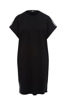 Черное хлопковое платье с короткими рукавами Karl Lagerfeld
