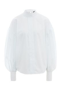 Белая хлопковая блуза с застежкой на спине Love Republic