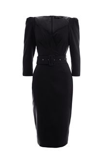 Облегающее черное платье с рукавами три четверти Love Republic