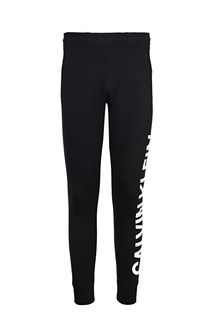 Хлопковые брюки джогеры черного цвета Calvin Klein Jeans