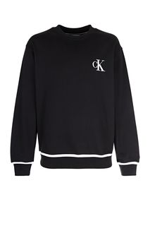 Хлопковый свитшот черного цвета Calvin Klein Jeans