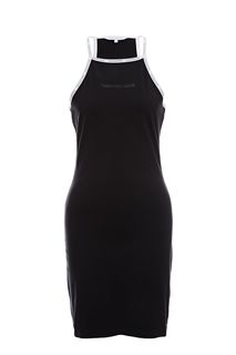 Короткое хлопковое платье с расклешенной юбкой Calvin Klein Jeans