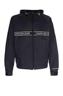 Ветровка черного цвета с трикотажными вставками Calvin Klein Jeans