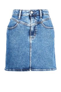 Короткая джинсовая юбка синего цвета Calvin Klein Jeans