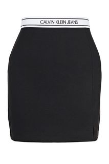 Облегающая черная юбка с разрезом Calvin Klein Jeans
