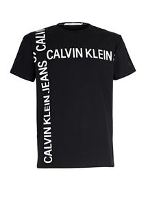Хлопковая футболка с короткими рукавами Calvin Klein Jeans