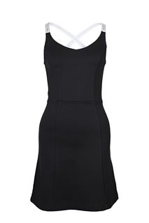 Короткое черное платье с расклешенной юбкой Calvin Klein Jeans