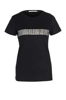 Хлопковая футболка черного цвета Calvin Klein Jeans