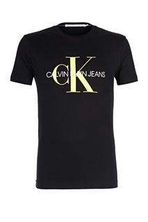 Хлопковая футболка с декоративным принтом Calvin Klein Jeans
