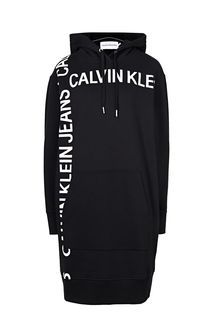 Хлопковое платье-толстовка с капюшоном Calvin Klein Jeans