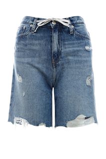 Синие джинсовые шорты с необработанным краем Calvin Klein Jeans