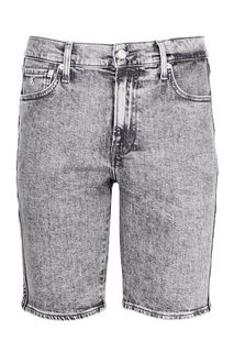 Серые джинсовые шорты с нашивками по бокам Calvin Klein Jeans
