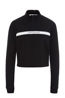 Укороченный свитшот черного цвета Calvin Klein Jeans