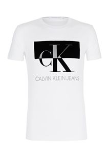 Хлопковая футболка с короткими рукавами Calvin Klein Jeans