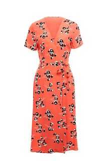 Платье кораллового цвета с цветочным принтом Calvin Klein Jeans