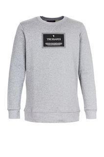 Серый свитшот из хлопка с принтом Trussardi Jeans