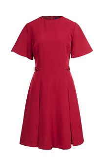 Приталенное платье бордового цвета Trussardi Jeans
