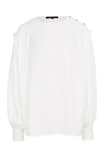 Блуза белого цвета с длинными рукавами Love Republic