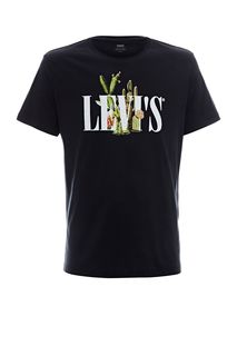 Черная футболка из хлопка с принтом Levis®