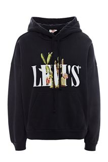 Черная толстовка из хлопка с принтом Levis®