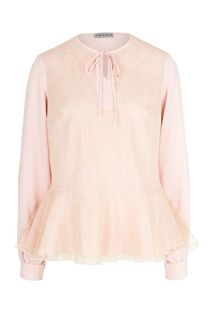 Розовая блуза с золотистой внешней тканью Imago