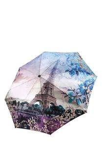 Зонт складной из сатина с вместительным куполом и чехлом на молнии Fabretti