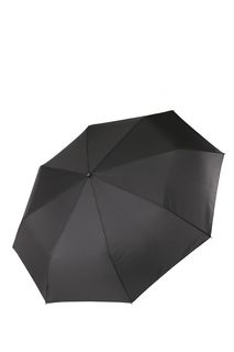 Зонт складной из эпонжа с вместительным куполом черного цвета Fabretti