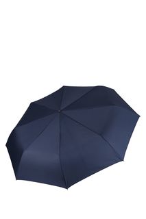 Зонт складной из эпонжа с вместительным куполом синего цвета Fabretti