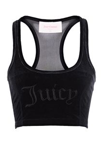 Короткий бархатный топ сетчатой спинкой Juicy Couture