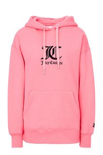 Розовая толстовка оверсайз с декоративной вышивкой Juicy Couture